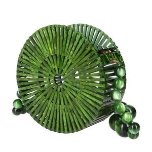 Cult Gaia Luna Round Malachite Acrylic Shoulder Bag New In Box